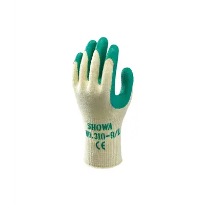 Showa 310 Werkhandschoen Latex Groen/Geel – Ruwe Grip & Ergonomisch, Maat 11-XXL