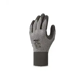 Showa 341 Werkhandschoen Latex Grijs/Zwart – Waterdicht & Ruwe Grip, Maat 9-XL