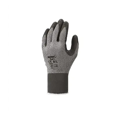 Showa 341 Werkhandschoen Latex Grijs/Zwart – Waterdicht & Ruwe Grip, Maat 9-XL