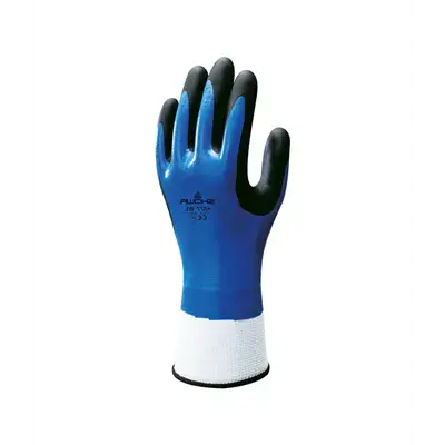 Showa 377 Werkhandschoenen Blauw/Zwart - Dubbel Nitrile Foam & Olieafstotend, Maat 8 (L)