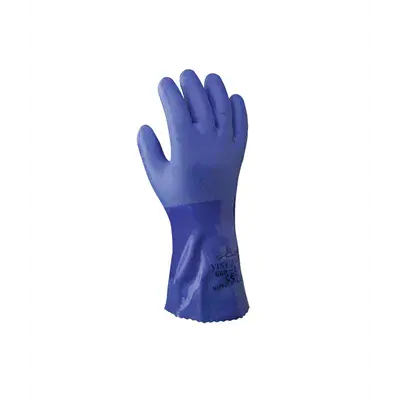 Showa 660 PVC30 Werkhandschoenen Blauw - Chemisch Bestendig & Ergonomisch, Maat 9 (L)