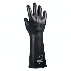 Showa 878 Chemische Handschoenen Butyl Zwart - 35cm Zuurbestendig & Ongevoerd, Maat 10 (XL)