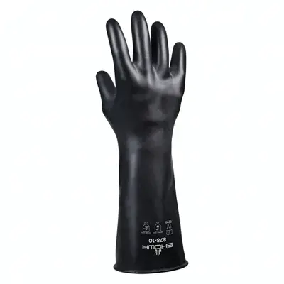 Showa 878 Chemische Handschoenen Butyl Zwart - 35cm Zuurbestendig & Ongevoerd, Maat 10 (XL)