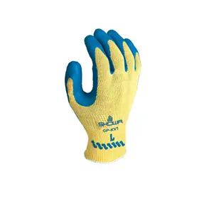 Showa GP-KV1 Snijvaste Kevlar Werkhandschoenen Geel/Blauw - Gecoate Handpalm & Elastische Rand - Maat 9-L