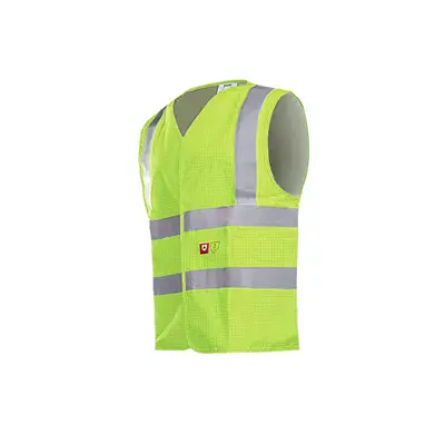 Sioen 307A Hellisan Veiligheidsvest Fluo Geel - Vlamvertragend & Antistatisch, Maat XL