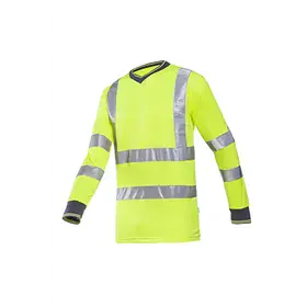 Sioen Bresso T-shirt Fluo Geel - Lange Mouw & Ademend Mesh - Maat XL