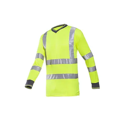Sioen Bresso T-shirt Fluo Geel - Lange Mouw & Ademend Mesh - Maat XL