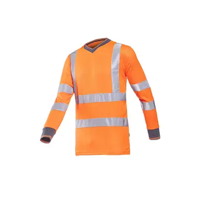 Sioen Bresso T-shirt Fluo Oranje - Lange Mouw & Ademend Mesh - Maat L