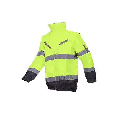Sioen CAMPBELL 364A Blouson Fluo Geel/Marine - Waterdicht, Met Afritsbare Fleece & Mouwen, Maat M