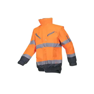 Sioen CAMPBELL 364A Blouson Fluo Oranje/Marine - Waterdicht, Met Afritsbare Fleece & Mouwen, Maat XL