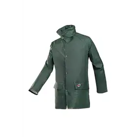 Sioen Dortmund Regenjas 4820 Groen/Kaki - Soepel, Waterdicht & Met Verborgen Kap - Maat 2XL