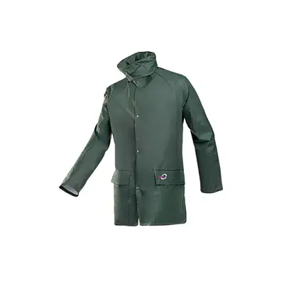Sioen Dortmund Regenjas 4820 Groen/Kaki - Soepel, Waterdicht & Met Verborgen Kap - Maat 2XL
