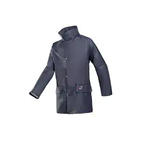 Sioen Dortmund Regenjas 4820 Marineblauw - Soepel, Waterdicht & Met Verborgen Kap - Maat M