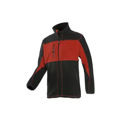 Sioen Durango Fleecejack Rood/Zwart – Windbreaker & YKK Ritsen, Maat XL