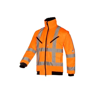 Sioen EAGLE 050A RWS Winterjas Fluo Oranje - Gevoerd, Afneembare Bontkraag, Maat L