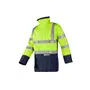 Sioen Elliston Regenjas Fluo Geel/Marine - Vlamvertragend, Antistatisch & Waterdicht - Maat XL