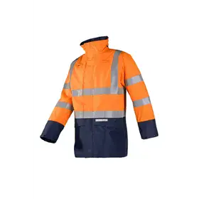 Sioen Elliston Regenjas Fluo Oranje/Marine - Vlamvertragend, Antistatisch & Waterdicht - Maat M