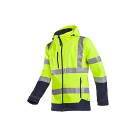 Sioen Fuller Softshelljas Fluo Geel/Blauw - Waterdicht, Gevoerd & Met Kap - Maat M