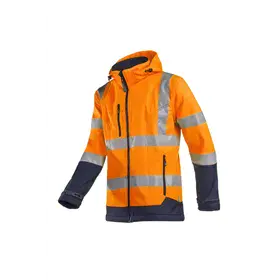 Sioen Fuller Softshelljas Fluo Oranje/Blauw - Waterdicht, Gevoerd & Met Kap - Maat S