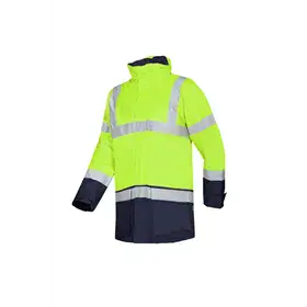 Sioen LIGHTFLASH 313A Parka Fluo Geel/Marine - Winddicht, Waterdicht & Gevoerd, Maat L