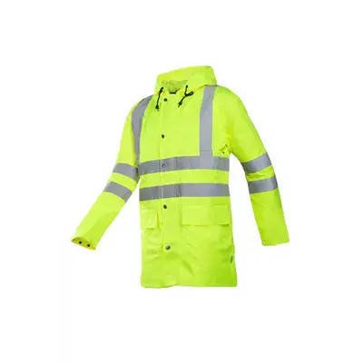 Sioen MONORAY 198A Regenjas Fluo Geel - Lichtgewicht, Ademend & Met Kap, Maat XL