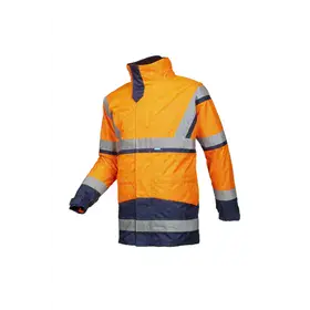 Sioen Powell 4-in-1 Regenparka Fluo Oranje - Waterdicht & Ademend - Maat XL