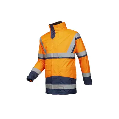 Sioen Powell 4-in-1 Regenparka Fluo Oranje - Waterdicht & Ademend - Maat XL