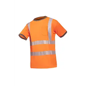 Sioen Rotella T-shirt Fluo Oranje - Ademend, Antibacterieel & UV-beschermend - Maat M