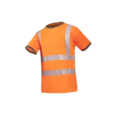 Sioen Rotella T-shirt Fluo Oranje - Ademend, Antibacterieel & UV-beschermend - Maat M