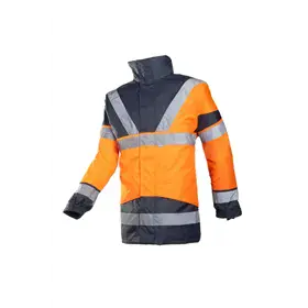 Sioen SKOLLFIELD 209A Parka Fluo Oranje/Marine - Waterdicht, Gevoerd & Met Bodywarmer, Maat XL