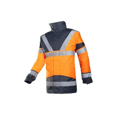 Sioen SKOLLFIELD 209A Parka Fluo Oranje/Marine - Waterdicht, Gevoerd & Met Bodywarmer, Maat XL