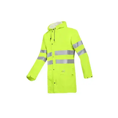 Sioen Unzen Regenjas Fluo Geel - Lichtgewicht, Waterdicht & Ademend - Maat XL