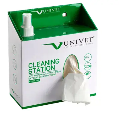 Univet Schoonmaakstation 3QL002 - Inclusief 30ml spray en 24 schoonmaakdoekjes